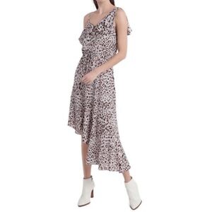 OLIVACEOUS Leopard Print Ruffle Asymmetrical Dress